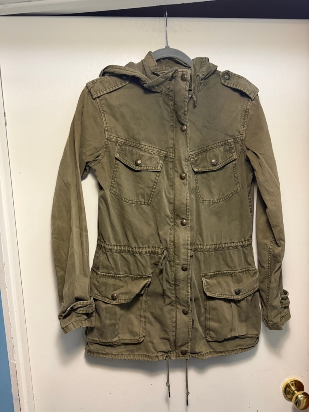 Talula Artizia Olive Utility Anorak Jacket with Hood Size XS
